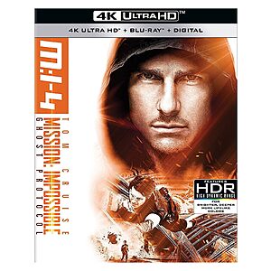 Mission: Impossible - Ghost Protocol (4K UHD + Blu-ray + Digital) $13.49 Amazon.com