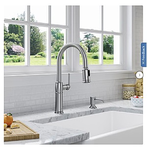 KRAUS Pull-down Kitchen Faucet and Soap Dispenser $179.99 Stainless Steel or Oil Rubbed Bronze Free Shipping Costco.com