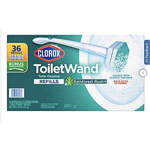 Clorox ToiletWand Disposable Toilet Cleaning System, Rainforest Rush, 1 Wand & 36 Refills $21.99 free shipping Costco.com