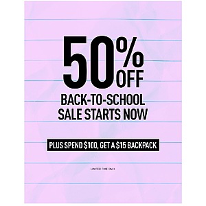 Puma 50% OFF BACK-TO-SCHOOL SALE + $15 BACKPACK WHEN YOU SPEND $100