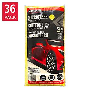 Kirkland Signature Ultra Plush Microfiber Towel, Yellow, 16 in x 16 in, 36-count $16.99 Free Shipping Costco.com