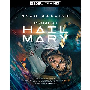 Project Hail Mary (4K UHD)  $24.95 ( Blu Ray) $19.95