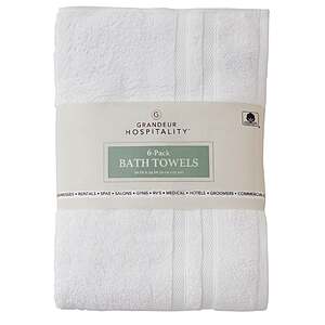 Grandeur Hospitality, Bath Towel 6-pack $25.99 Free Shipping Costco.com