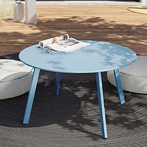 GRANDPATIO 28" Round Coffee Table Steel Outdoor Patio Table , Grayish Green $29.99