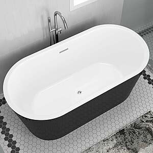 Costco Members: Anzzi Chand Freestanding Soaker Bathtub w/ Faucet: White $850, Black $750 + Free S&H