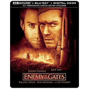Pre-Order Enemy at the Gates (Limited Edition SteelBook) [4K UHD + Blu-ray + Digital] $29.99 Amazon.com