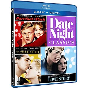 Date Night Classics (To Catch A Thief , Barefoot In The Park, Love Story) (Blu-ray + Digital) $10.10 Amazon.com