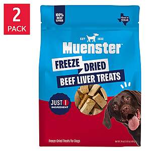 Muenster Freeze Dried Beef Liver Dog Treats, 24 oz, 2-pack $35.99 free shipping Costco.com