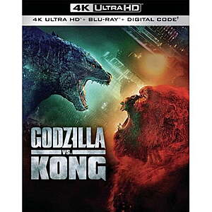 Godzilla Vs. Kong (4K Ultra HD + Blu-Ray + Digital Copy) $14.99 Walmart.com