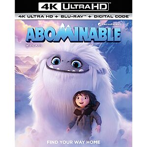 Abominable 4K +  [Blu-ray] + Digital  $9.94 Amazon.com