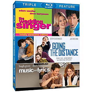 The Wedding Singer / Going the Distance / Music and Lyrics Blu Ray $8.89 Walmart.com