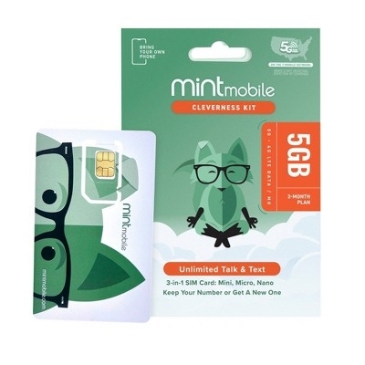 Mint Mobile 3 Month 5GB/mo Plan SIM Kit + 10$ target giftcard