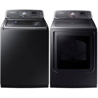 Samsung Samsung Black Stainless Top Load Washer Dryer Pair Wa52m7750av Dve52m7750v 1099