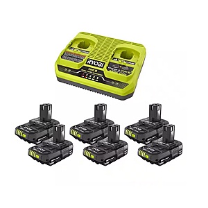 ONE+ 18V (6) 1.5 Ah Batteries with Dual-Port Charger Starter Kit $149