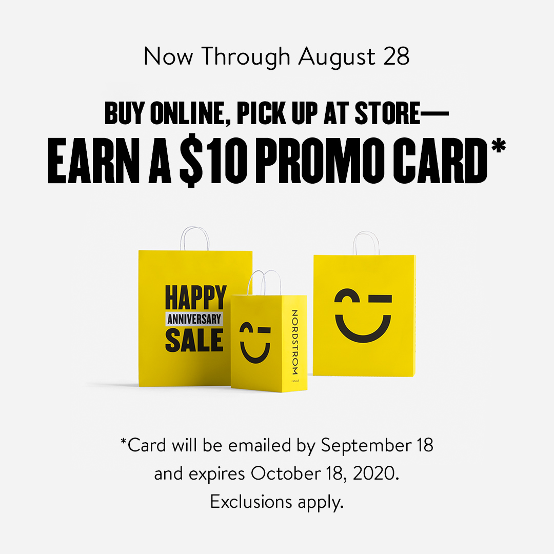 Nordstrom Buy Online Pick Up At Store Earn A 10 Promo Card