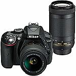 Nikon D5300 Digital SLR Camera Dual Lens Kit $496.95