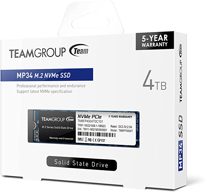 4TB Teamgroup MP34 w/ Dram SLC Cache 3D Nand TLC NVMe 1.3 PCLe Internal SSD $400 + Free Shipping
