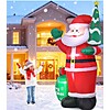 8FT Christmas Inflatable Outdoor Decoration, Santa Christmas Inflatable with Build-in LEDs for Xmas Party Outdoor Yard Garden Lawn Winter Decor $29.99