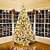 7.5 FT Pre-Lit Christmas Tree Snow Flocked Hinged Pine Tree w/ Metal Stand $109.99
