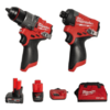 Milwaukee M12 FUEL 12V Lithium-Ion Brushless Cordless 2-Tool Combo Kit &ndash; 1/2&amp;quot; Hammer Drill &amp;amp; 1/4&amp;quot; Impact Driver with 2 Batteries, Charger &amp;amp; Bag (Model 3497-22) $169.99