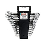 EXXO | 8150 22 Piece Combination Wrench Set | 1/4-7/8 SAE &amp; 8-18mm | Chrome Vanadium Steel | for Industrial and Automotive Technicians $29.99