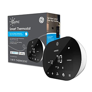 GE - Cync Smart Programmable Thermostat - Black $65.99