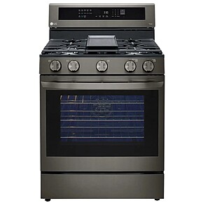 LG - 5.8 Cu. Ft. Smart Freestanding Gas True Convection Range with EasyClean and InstaView - PrintProof Black Stainless Steel + $39.99 delivery $1029.99