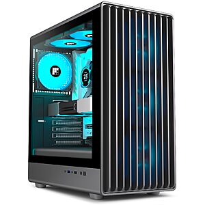 Prime: K6 PC Case - Pre-Installed 6 PWM ARGB Fan (3 x 120mm, 3 x 140mm), ATX Mid-Tower $47.99