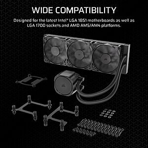 CORSAIR Nautilus 360 RS Liquid CPU Cooler – 360mm AIO $89.99