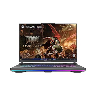 ASUS - ROG Strix G16 16" FHD 165Hz Gaming Laptop - AMD Ryzen 9 HX - 16GB RAM - NVIDIA GeForce RTX 5070 Ti - 1TB SSD - Eclipse Grey - Open Box $1339.99