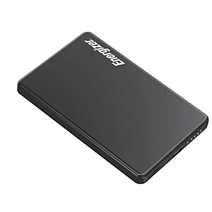 Energizer - 5,000mAh SLIM METAL 20W Magnetic Wireless Qi/Qi2.0/MagSafe PowerBank, Portable Charger, 2 Outputs, LED Display, & USB-C - Black $12.99