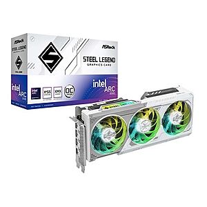ASRock Intel Arc B580 Steel Legend Overclocked Triple Fan 12GB GDDR6 PCIe 4.0 Graphics Card $269.99
