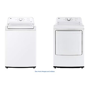 Package - LG - 4.1 Cu. Ft. High-Efficiency Top Load Washer with TurboDrum Technology and 7.3 Cu. Ft. Electric Dryer with Sensor Dry - White $1049.98