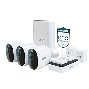 Arlo - Ultra 2 Spotlight 3-Camera Security Bundle Indoor/Outdoor Wireless 4K Security System - White $329.99