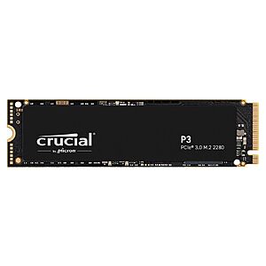 Crucial P3 PCIe Gen3 NVMe 1TB SSD, Up to 3,500MB/s Read $89.99