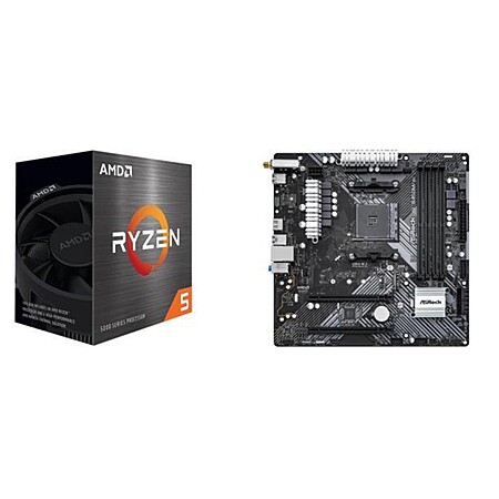CPU Motherboard Combo: AMD Ryzen 5 5500 w/ ASROCK B450M + Cooler Master Hyper 212 Spectrum V3 CPU Air Cooler $118.49