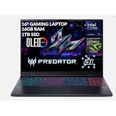 Acer Predator Helios Neo 16"Laptop AI OLED GeForce RTX 5060 16GB 1TB Refurbished $863.99 at Acer via eBay