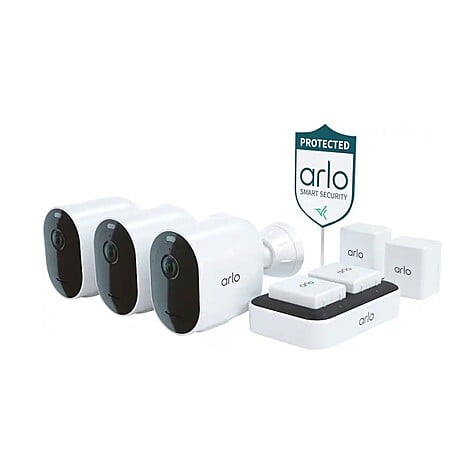 Arlo - Pro 5S 2K 3 Camera Indoor/Outdoor Wireless Spotlight Security Camera Bundle - White $120.99