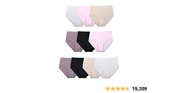 Fruit of the Loom Women's Tag Free Cotton Brief Panties (10 count) $8