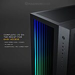 MagniumGear NEO Qube 2 IM, Dual Chamber ATX Mid-tower, Digital-RGB Infinity Mirror Front Panel, Front I/O USB Type C, Tempered Glass Panels, Black $119.99