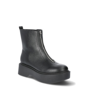 Portland Boot Company Women's Lug Sole Front Zip Boots, Sizes 6-11, Black, Cream & Gray $  9.99