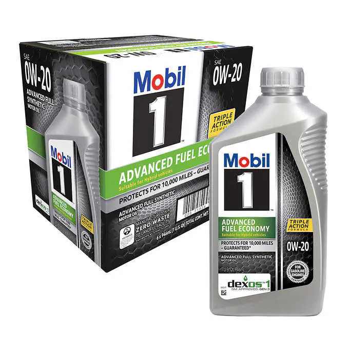 Mobil 1 Advanced Fuel Economy Full Synthetic Motor Oil 0W-20, 1-Quart/6-pack, Free Ship $33.49