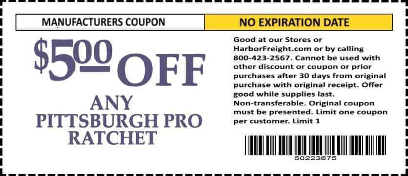 Pittsburgh Professional Ratchets 5 Off Coupon At Harbor Freight