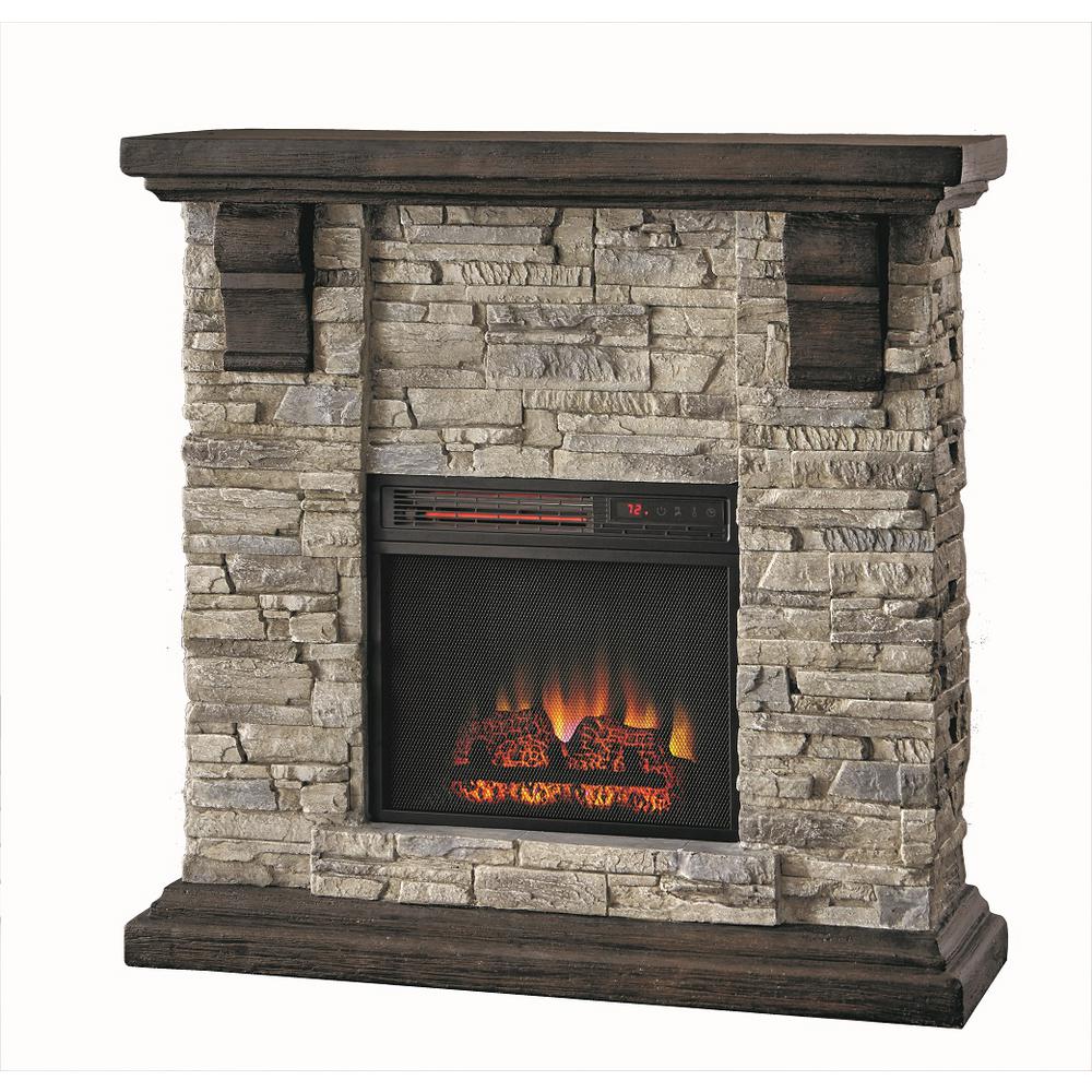 Highland 40 In Media Console Electric Fireplace Tv Stand In Faux