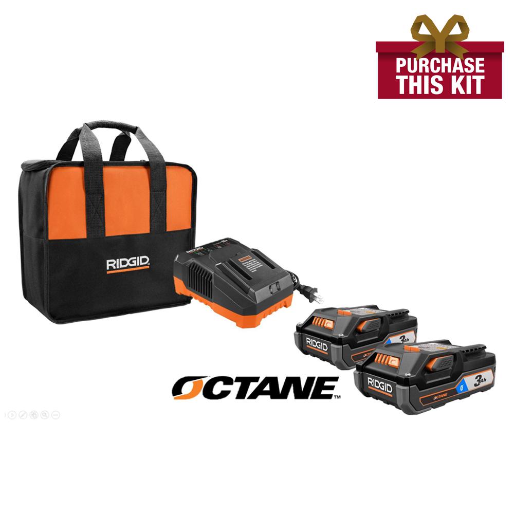 2 Pack Ridgid 18v Octane 3 0ah Batteries W Charger Choice Of 1
