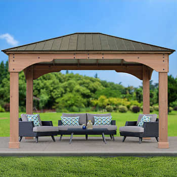 Yardistry 12’ x 14’ Grand Gazebo with Aluminum Roof ONLINE for today only  - $1699