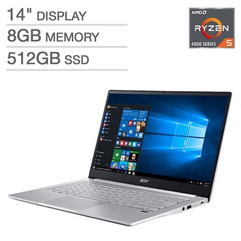 Acer Swift 3 14" Laptop: Ryzen 5 4500U, 512GB PCIe SSD, 8GB RAM $500 + Free Shipping @ Costco.com