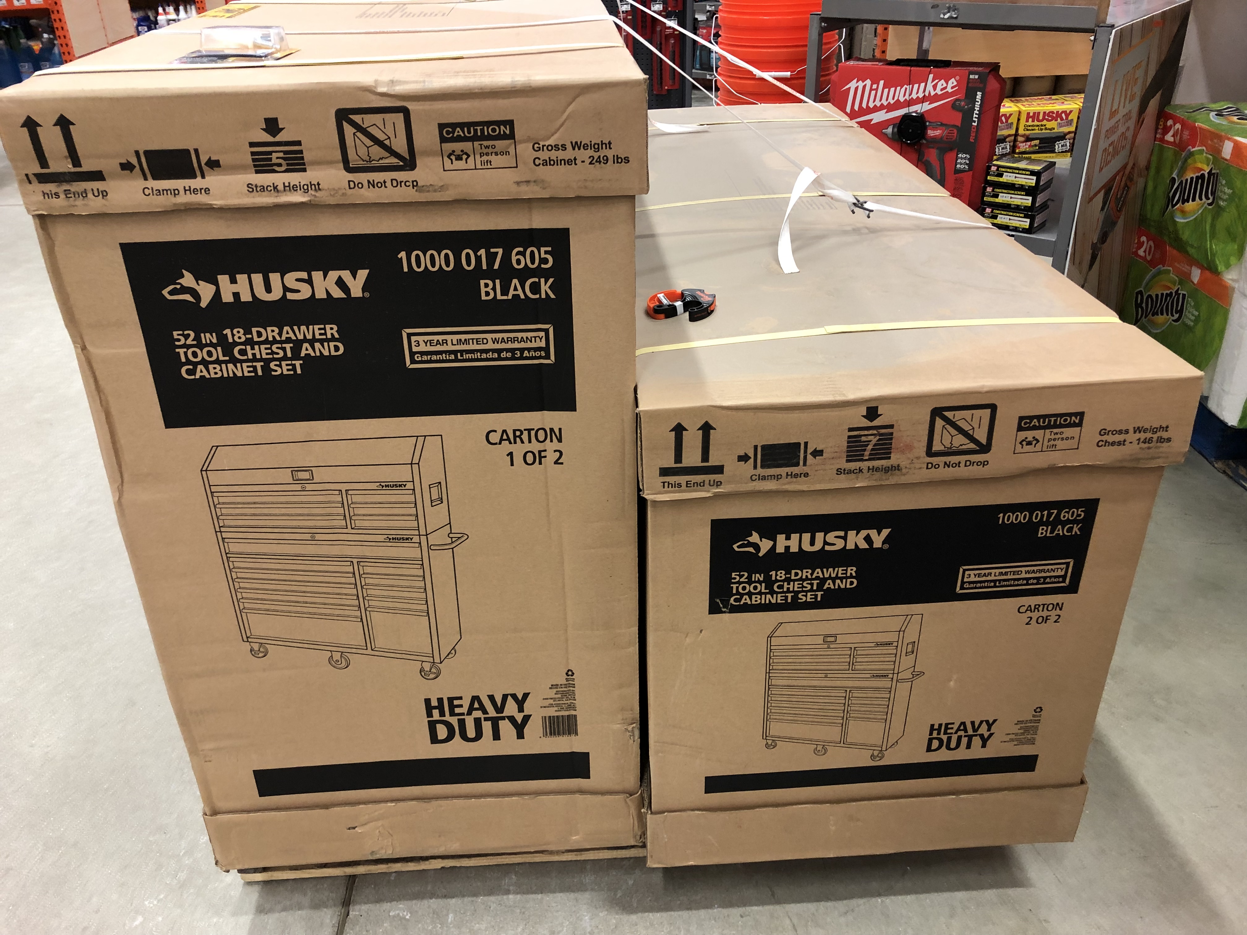 Husky 52 In 18 Drawer Tool Chest And Rolling Tool Cabinet Combo In Black Local Pickup Ymmv 249