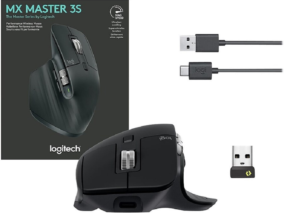 Logitech MX Master 3S Wireless Optical Mouse, Black $89.99