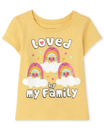 Baby And Toddler Girls Family Graphic Tee - S/D Sunnysaffrn $2.37 Free Shipping
